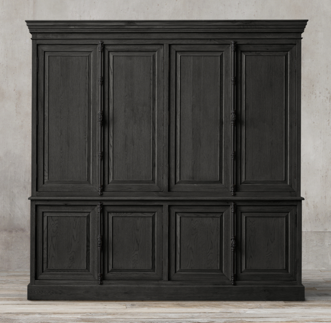 French Panel 4Door Sideboard & Closed Hutch
